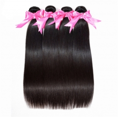 QueenWeaveHair 4 Bundles Human Hair Natural Black Color Human Hair Bundles