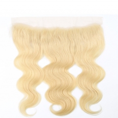 QueenWeaveHair Honey Blonde Body Wave Transparent Lace Frontal With Baby Hair