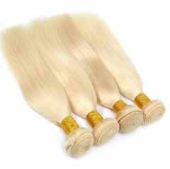 QueenWeaveHair 4 Bundles Straight Honey Blonde Human Hair Weave For Black Women