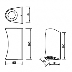 Outdoor LED Wall Light 1504 2*3W IP54 Black