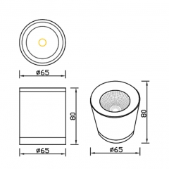 LED Outdoor Wall light/Garden Light Square Round 5W IP54 Black