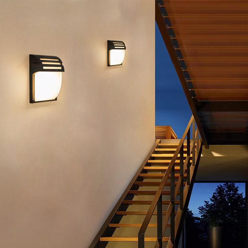 Exterior Wall Sconce Lighting Square IP54 Black