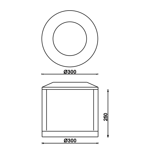 Led Post Light /Garden Light pillar head light Round IP54 Black