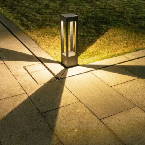 LED Bollard Light Landscape Lighting lawn light Square IP54 Black