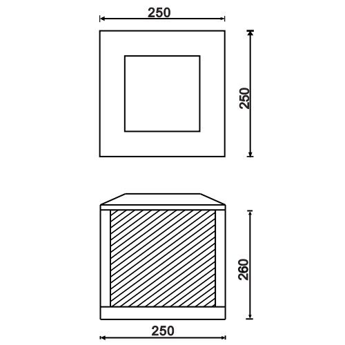 Post Light /Garden Light pillar head light Square IP54 Black