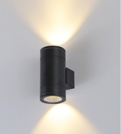 LED Outdoor Wall light/Garden Light Cylinder Tube Round 5W 2x5W IP54 Black