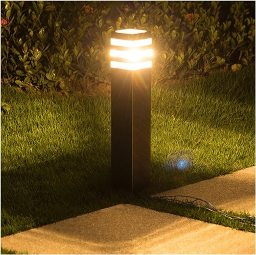 Bollard light Garden Light lawn light sensor Square IP54 Black
