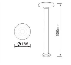LED Outdoor lawn light/mushroom-like shape/IP65 Modern sand black