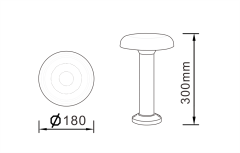 LED Outdoor lawn light/mushroom-like shape/IP65 Modern sand black