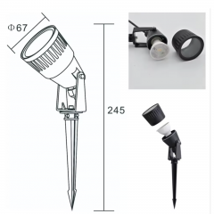 IP65 Waterproof ABS LED Spike Lights GU10 5W Spot Garden Lighting for Outdoor Gardens and Landscape AC Power Supply