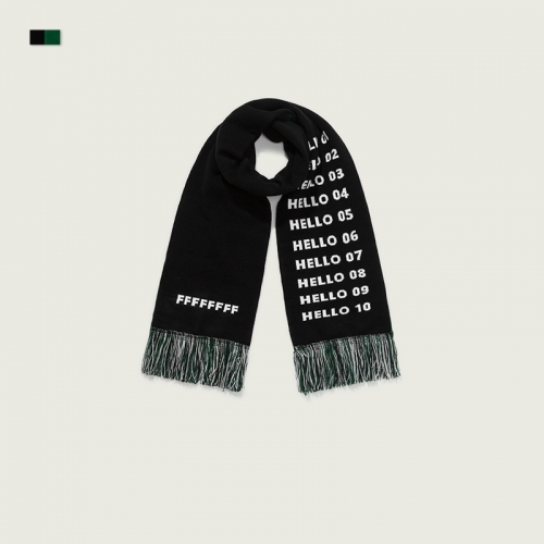 Black and green contrast English jacquard scarf