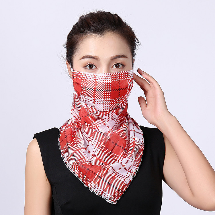 Printed silk scarf face mask fashion mask sunburn protection,
