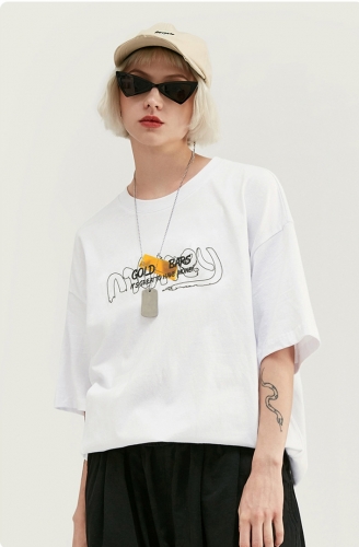 Spring and summer 2020 new fashion brand European and American money bar personality oversize men's Short Sleeve T-Shirt