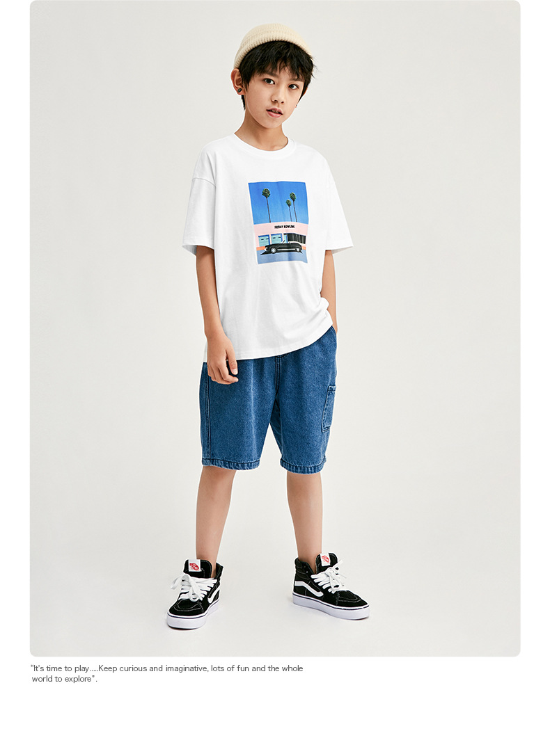 Summer Short-Sleeve Oversize T-shirt for Boy,