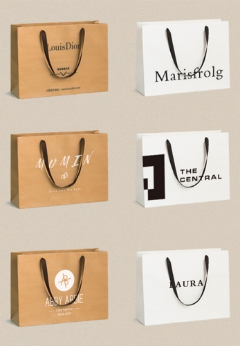 High end custom shopping paper bags Kraft bag clothing bags custom logo