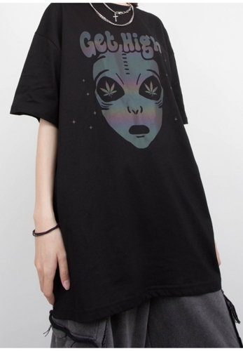 Reflective high alien t-shirt