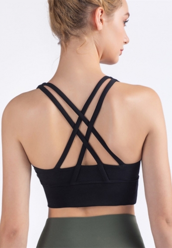 Cross back running fitness bra