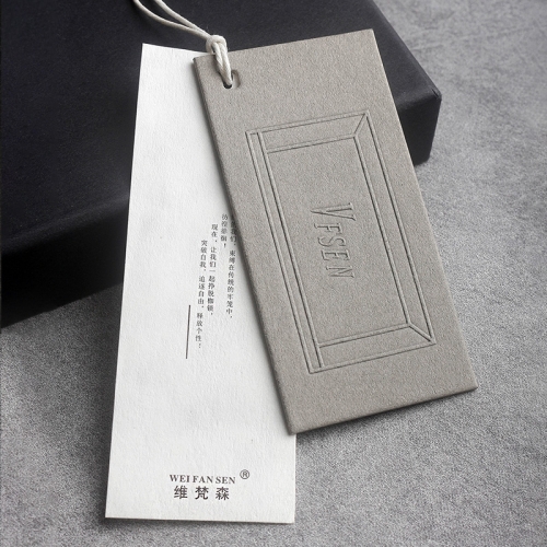 Custom high-end men's clothing think tag