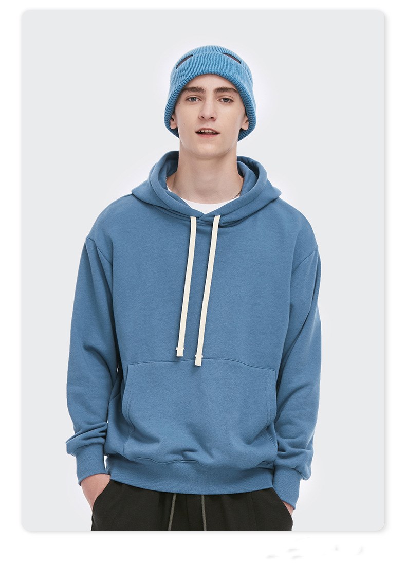 300g solid color soft core light sweater hoodie,