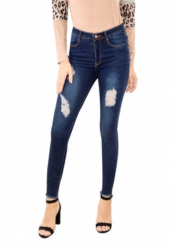 Slim-fit ripped jeans