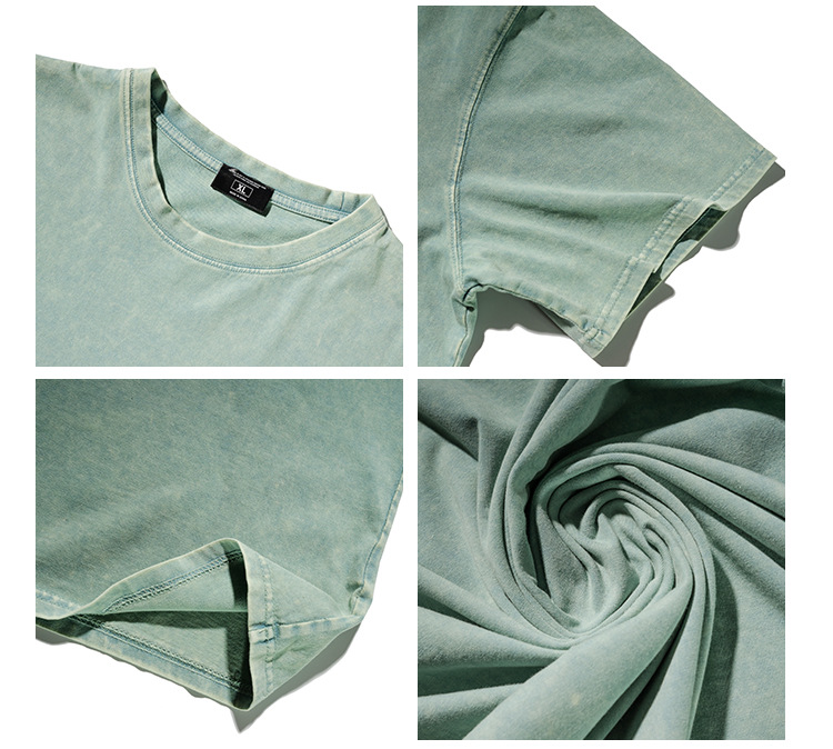 220G New vintage sand wash pure color T-shirt,T-shirt & Polo