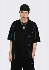 Reflective spring summer 2021 simple line design loose short sleeve T-shirt