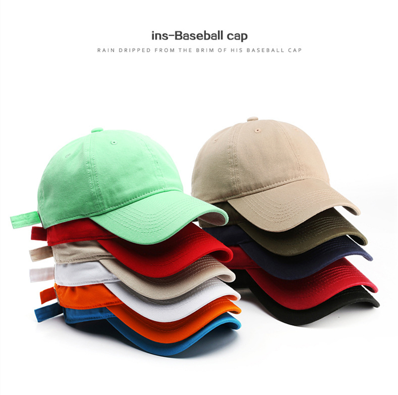 Washed cotton sun-protected baseball cap with curved eaves – apparelshopline