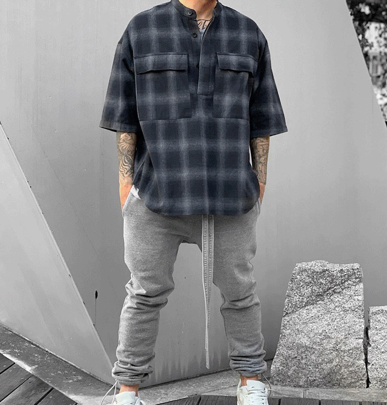 FEAR OF GOD FOG Season 6 Loose Vintage Henley Collar Short Sleeve 