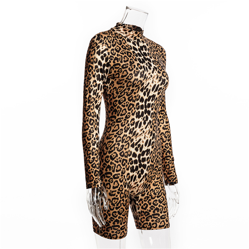 Wish European and American sexy high collar close waist leopard print ...