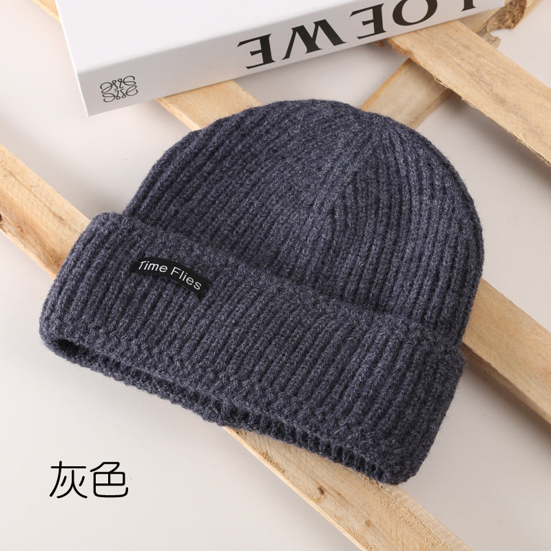 Hat Autumn and winter female Korean fashion warm wool hat outdoor students  couples leisure melon hat men's knitting18