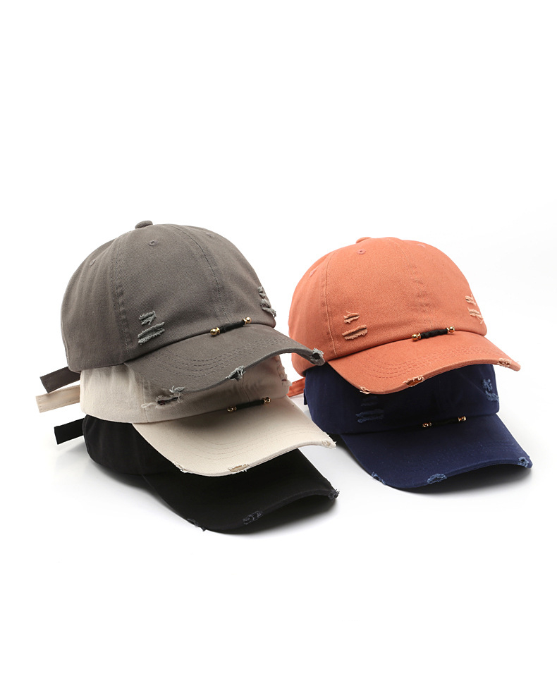 Cross border personality washed worn hole duck cap outdoor sports