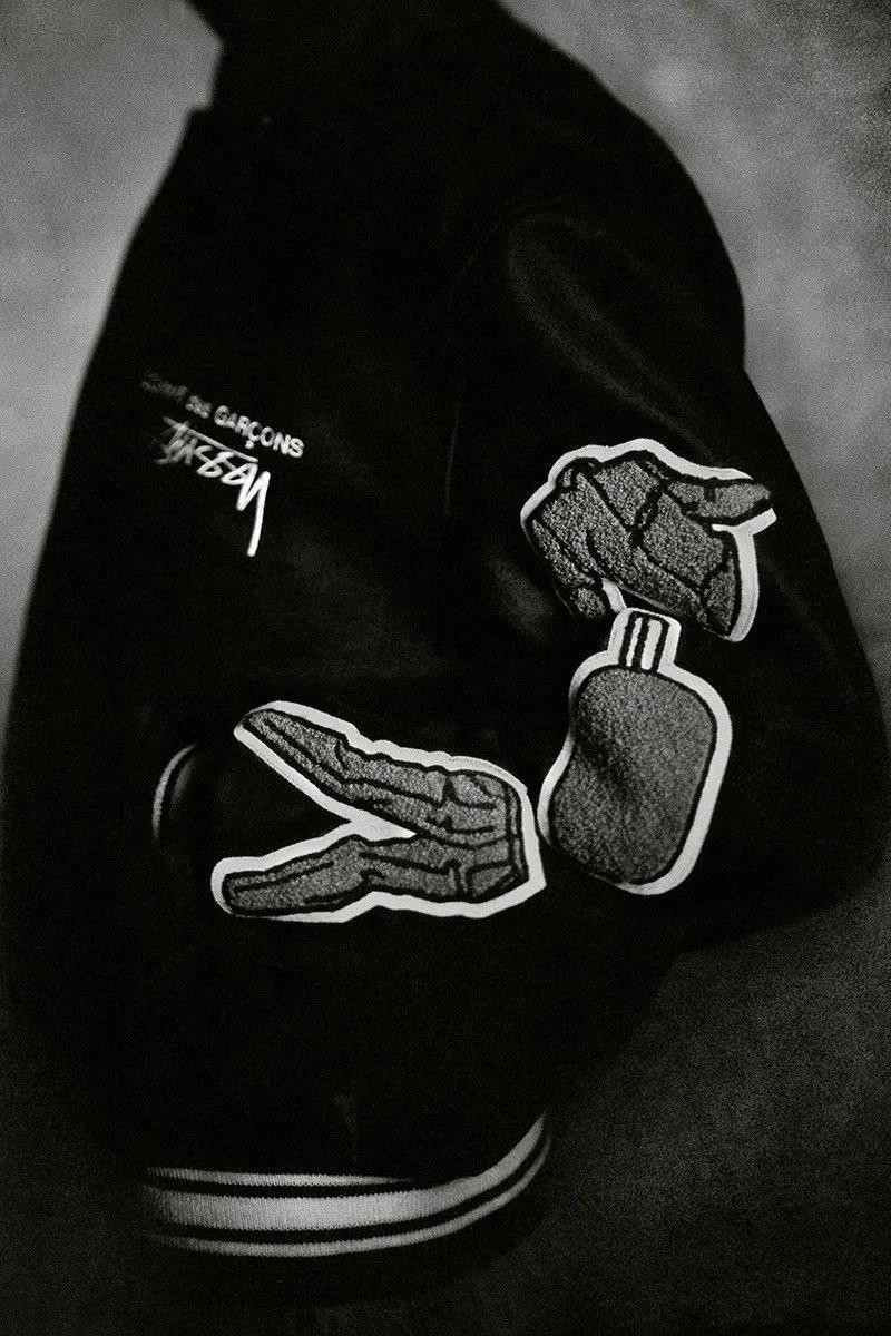 CDG STUSSY 40 VARISITY Jacket / 3D stereo super thick towel embroidery