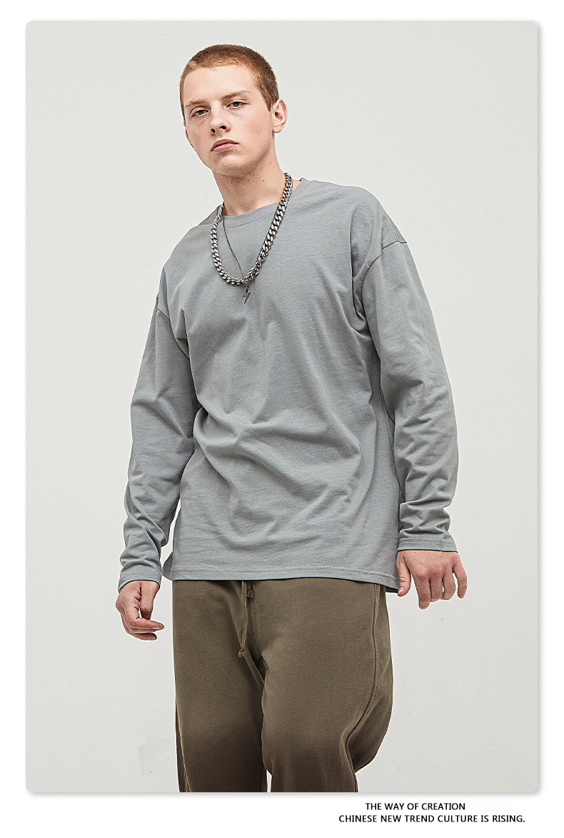 2021 Drop-off long sleeved bottom shirt,T-shirt & Polo