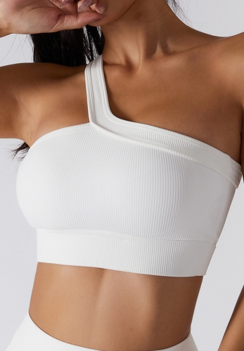 One-shoulder yoga bra One-piece back sports underwear external fitness yoga clothing