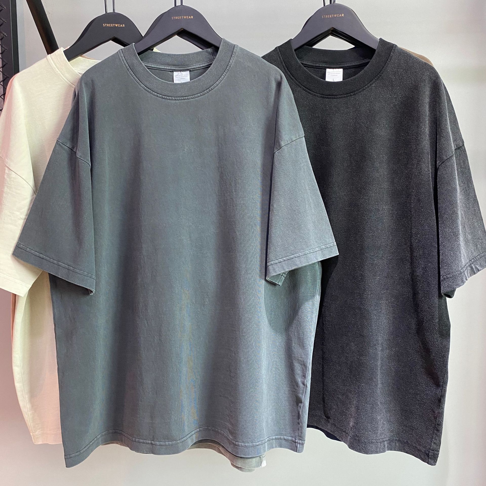 275G Vintage Washed Cotton Loose T-Shirt,T-shirt & Polo