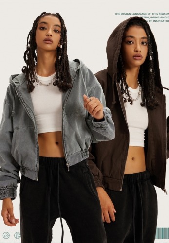 Hooded short online jacket