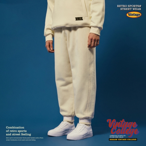 400g Fleece Contrast Color Flat Machine Sweatpants,Pants & Shorts