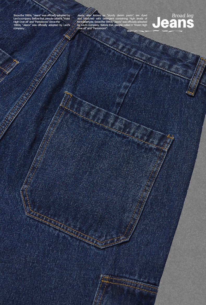 Embroidery Denim Casual Straight Nichi Pants