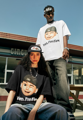 220G Street Boy Avatar Printing T-shirt Couple