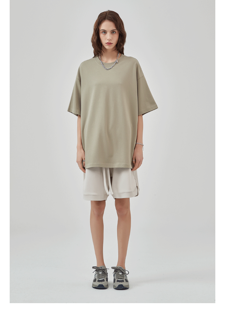 275G earth color loose shortsleeved tshirt,Tshirt & Polo