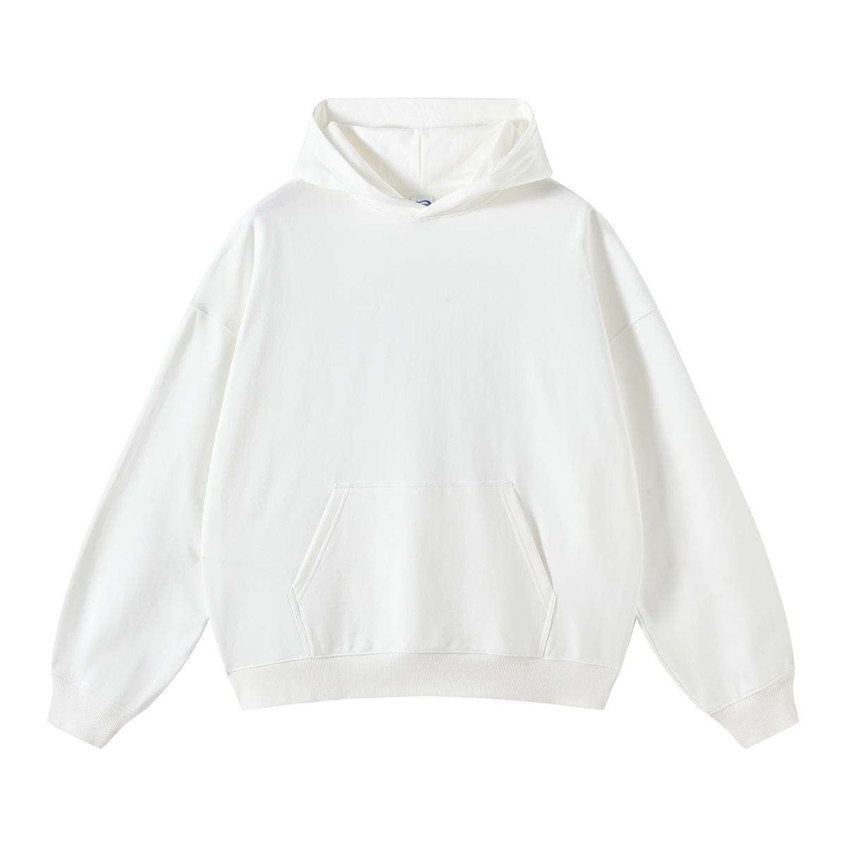 Hand Sprayed Hooded Loose Sweater, White