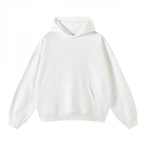 Hand Sprayed Hooded Loose Sweater, White