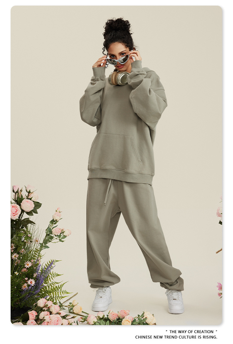 Solid Color Hooded Pullover Sweater