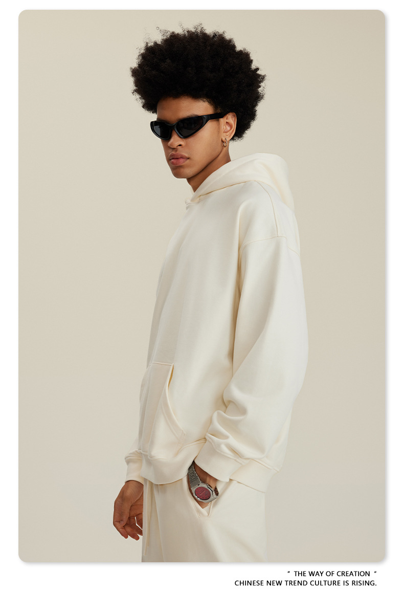Solid Color Thick Hooded Sweatshirt