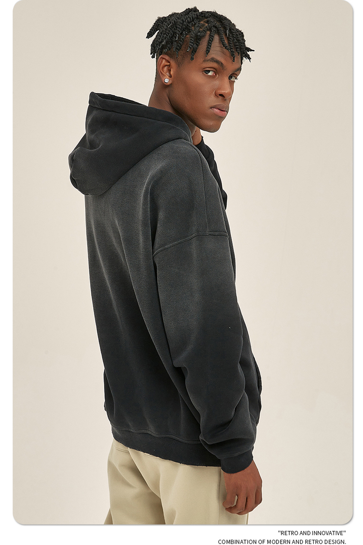 360g vintage spray frayed Hoodie,Hoodie & Pullover