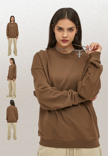 400G Earth Tone Crew Neck Sweatshirt