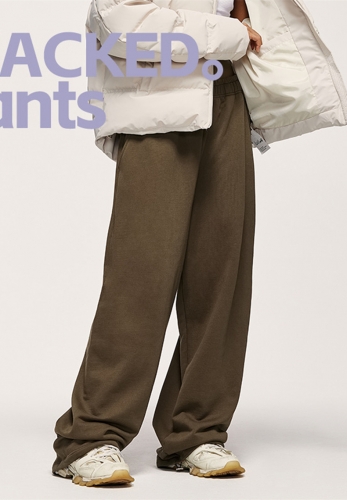 400G heavyweight cotton wide-leg casual pants