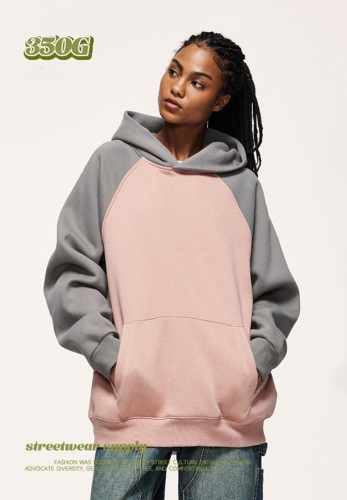 350G Fleece Raglan Hooded Sweatshirt