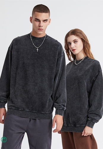 380g terry basic retro washed sweater