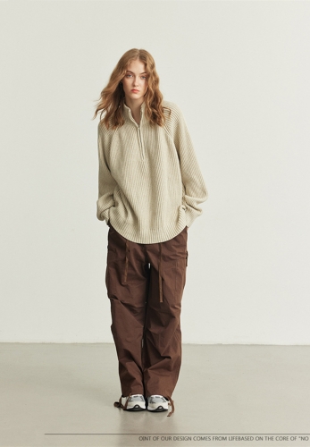 Basic cotton solid color turtleneck sweater